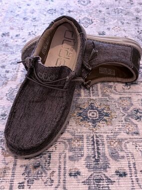 Hey Dude Men's Wally Woven Carbon Slip-On Loafers in Charcoal